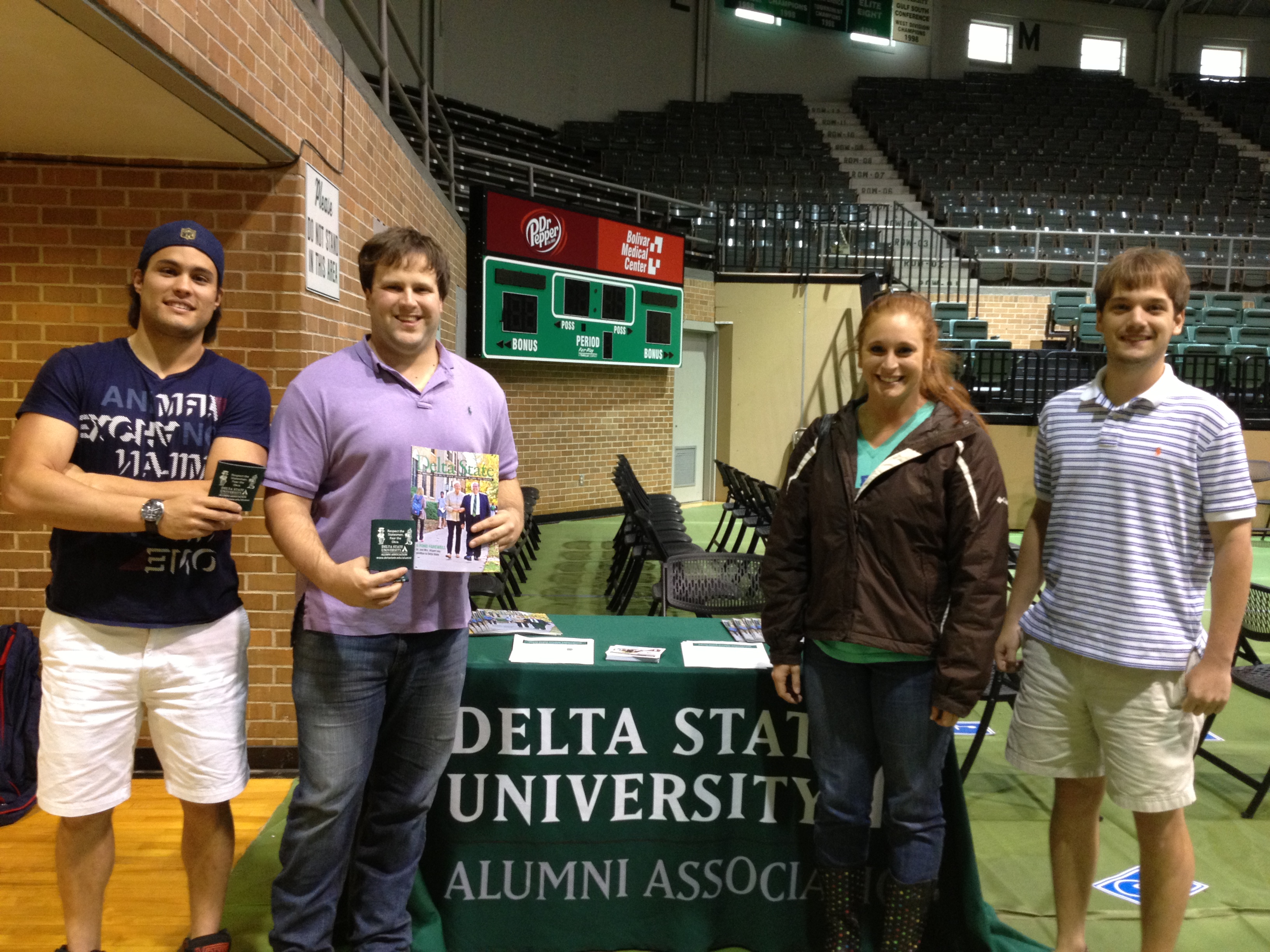 Photo: L to R: Milton Santos, B.B.A International Business and Marketing from Recife, Brazil; Taylor Hawkins, B.A. English and Journalism from Belzoni, MS; Emily Hearn, M.B.A. from Millington, TN; and Marshall Alexander, B.S. in Interdisciplinary Studies from Oxford, MS.